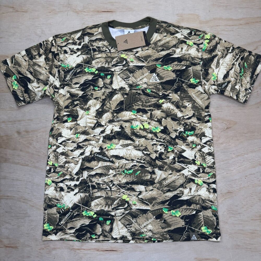 NEW Nike ACG Camo Dri-FIT Shirt Premium Loose Fit HJ0794-222 Mens Sz SM - Picture 1 of 12